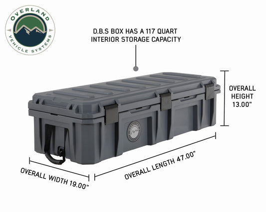 D.B.S. - Dark Grey 117 QT Dry Box with Wheels, Drain, and Bottle Opener