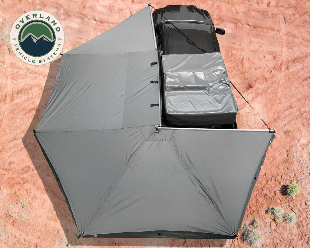 Nomadic 270 Driver - Dark Gray Awning with Bracket Kit and Extended Poles