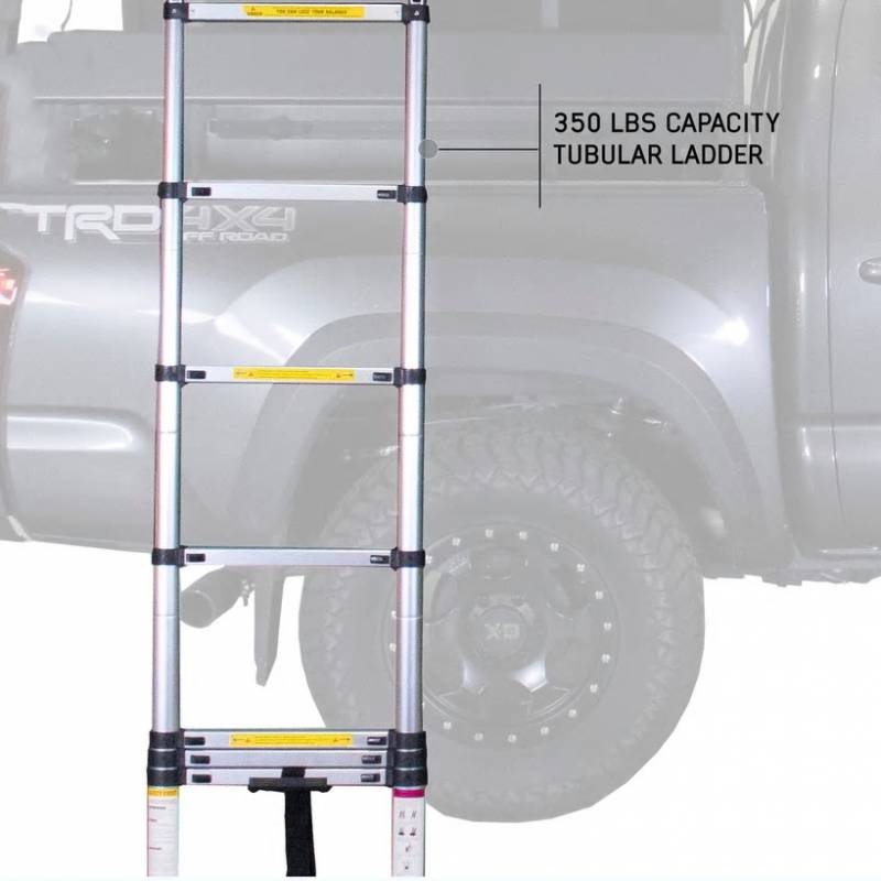 Nomadic 4 Extended Roof Top Tent - Dark Gray Base With Green Rain Fly & Black Cover, Black Aluminum Base, Black Ladder